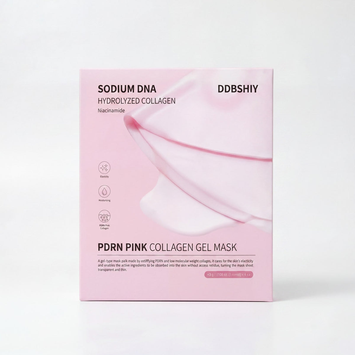 DDBSHIY PDRN Pink Collagen Gel Mask 4-pack — included in every Routine delivery