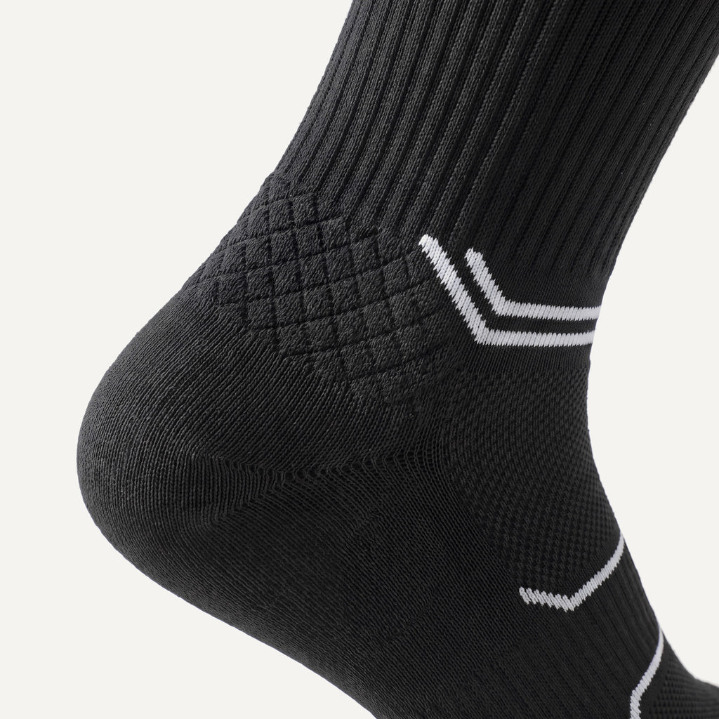Crew Compression Socks in Black, close-up of the knit