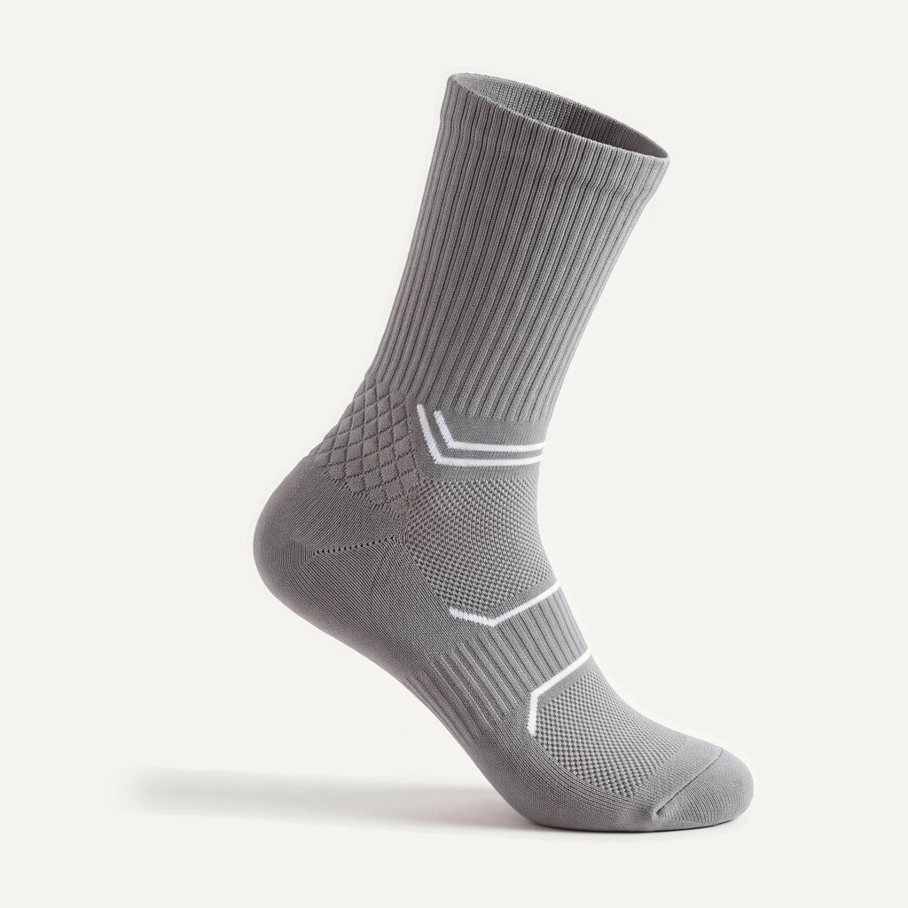 Crew Compression Socks in Grey, side view