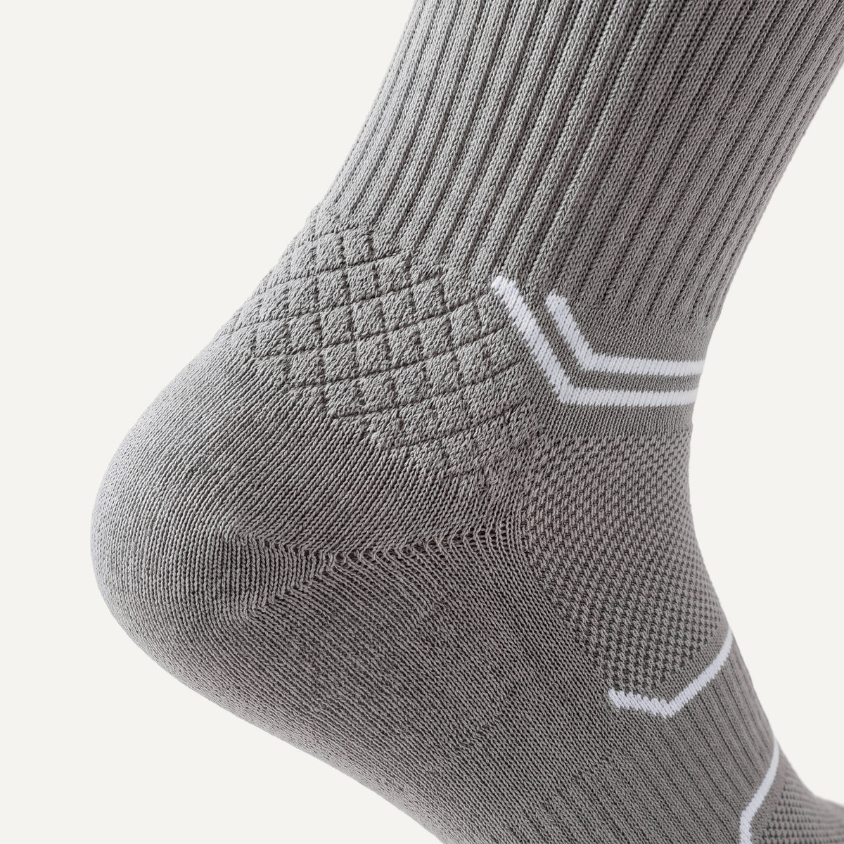 Crew Compression Socks in Grey, close-up of the knit