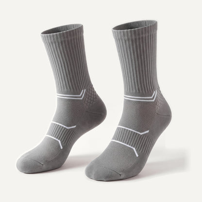 Crew Compression Socks in Grey, pair, front three-quarter view
