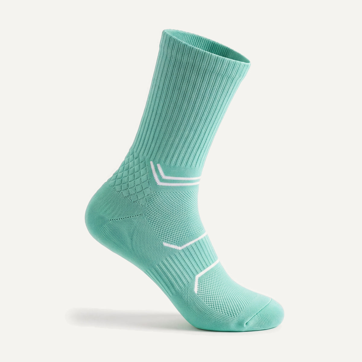 Crew Compression Socks in Mint Green, side view
