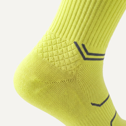 Crew Compression Socks in Neon Yellow, close-up of the knit