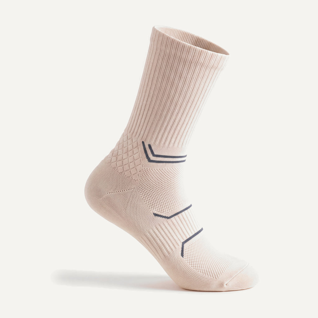 Crew Compression Socks in Off-White, side view