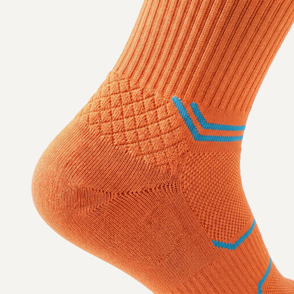 Crew Compression Socks in Orange, close-up of the knit
