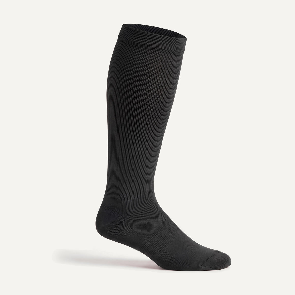 Knee-High Compression Socks in Black, side view