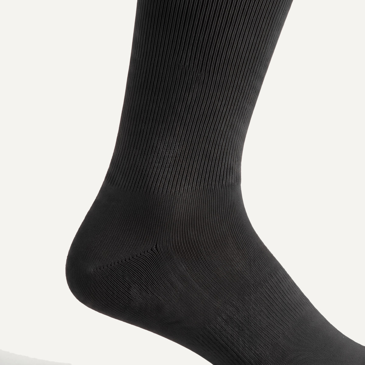 Knee-High Compression Socks in Black, close-up of the knit