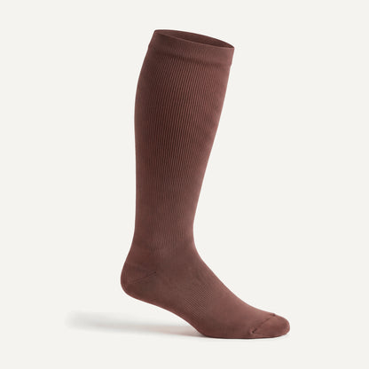 Knee-High Compression Socks in Coffee, side view