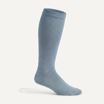Knee-High Compression Socks in Dusty Blue, side view