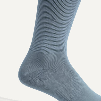 Knee-High Compression Socks in Dusty Blue, close-up of the knit