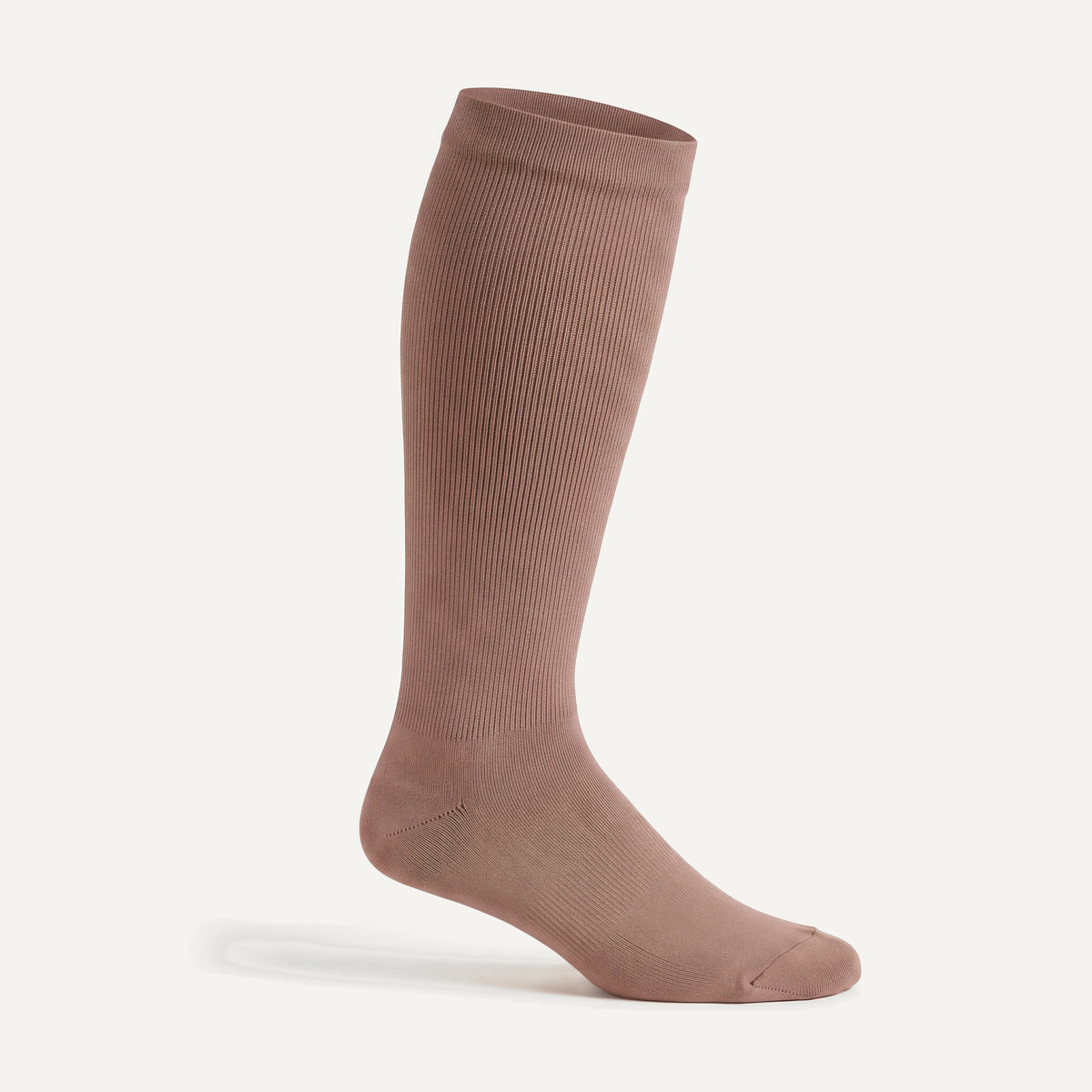Knee-High Compression Socks in Mocha, side view