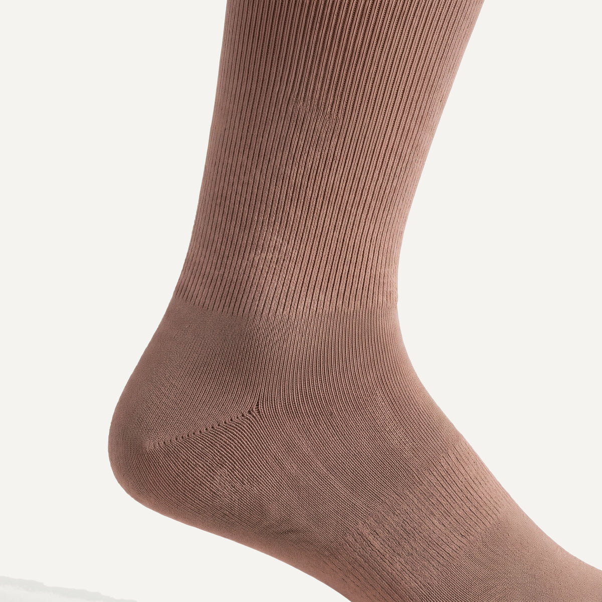 Knee-High Compression Socks in Mocha, close-up of the knit