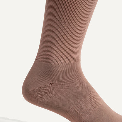 Knee-High Compression Socks in Mocha, close-up of the knit