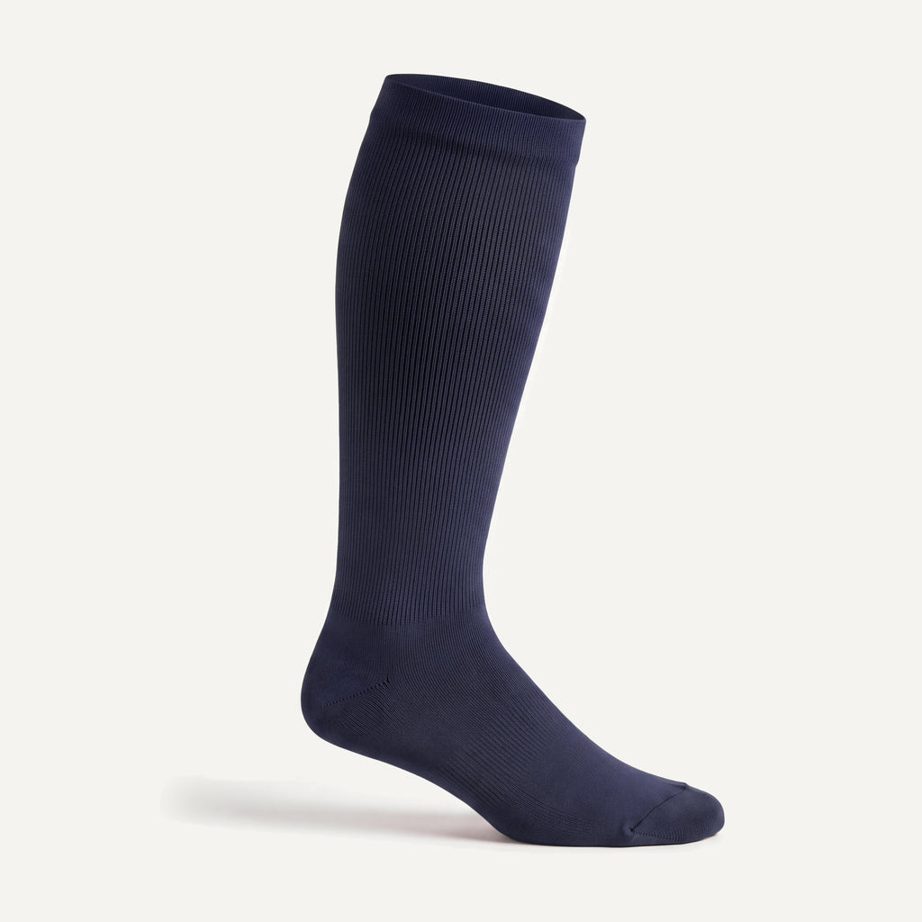 Knee-High Compression Socks in Navy, side view