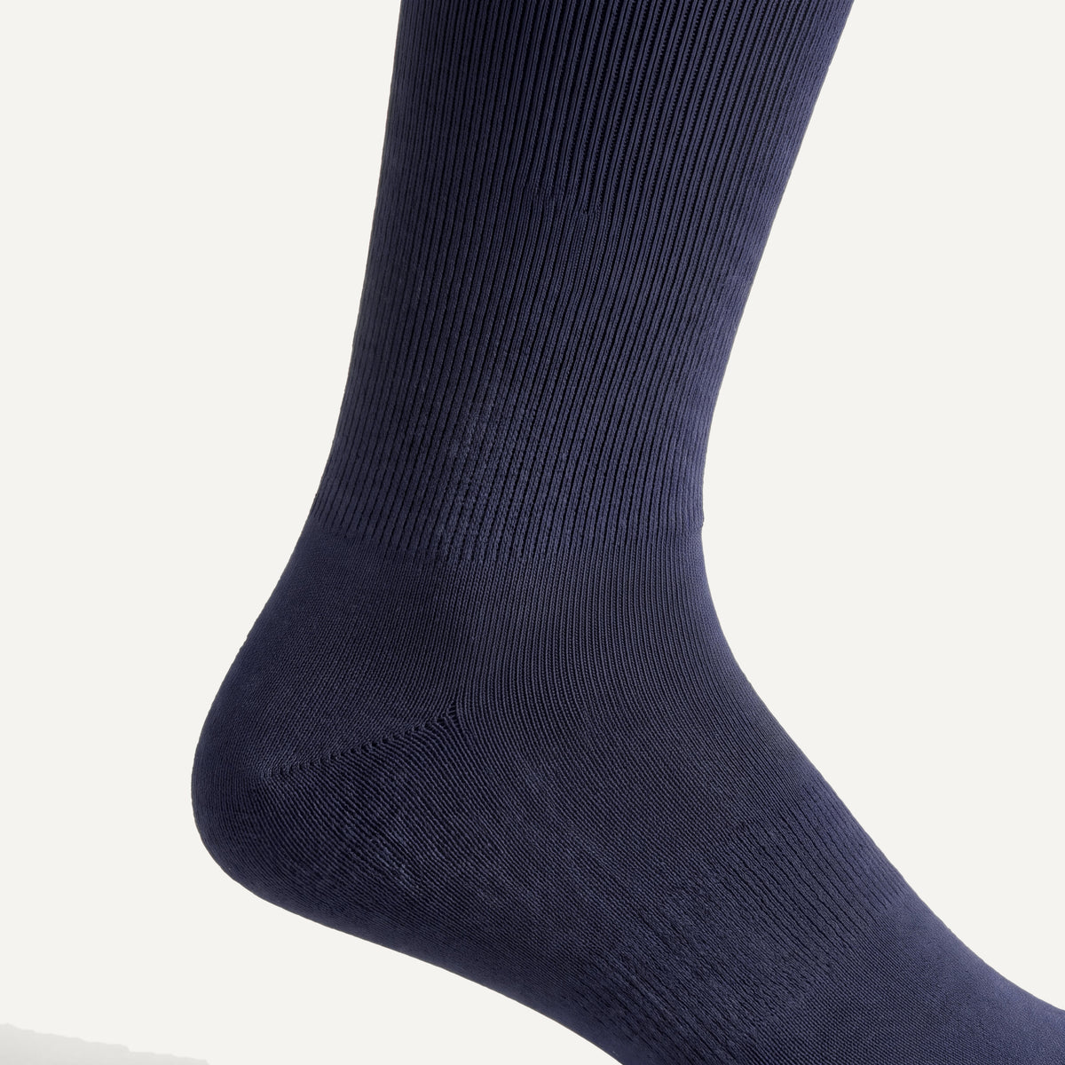 Knee-High Compression Socks in Navy, close-up of the knit