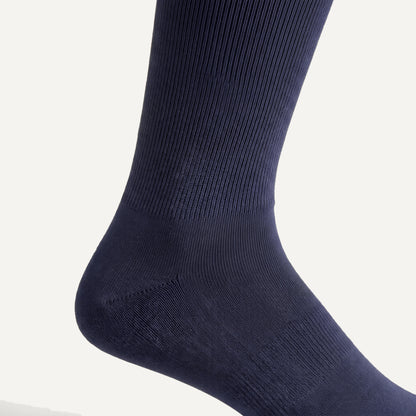 Knee-High Compression Socks in Navy, close-up of the knit