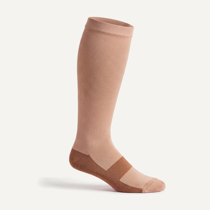 Knee-High Compression Socks in Nude & Copper, side view