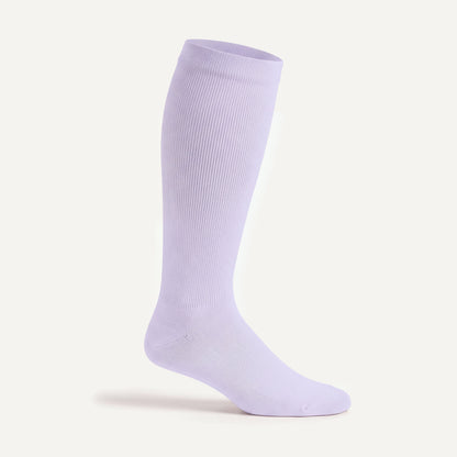 Knee-High Compression Socks in Pale Lavender, side view