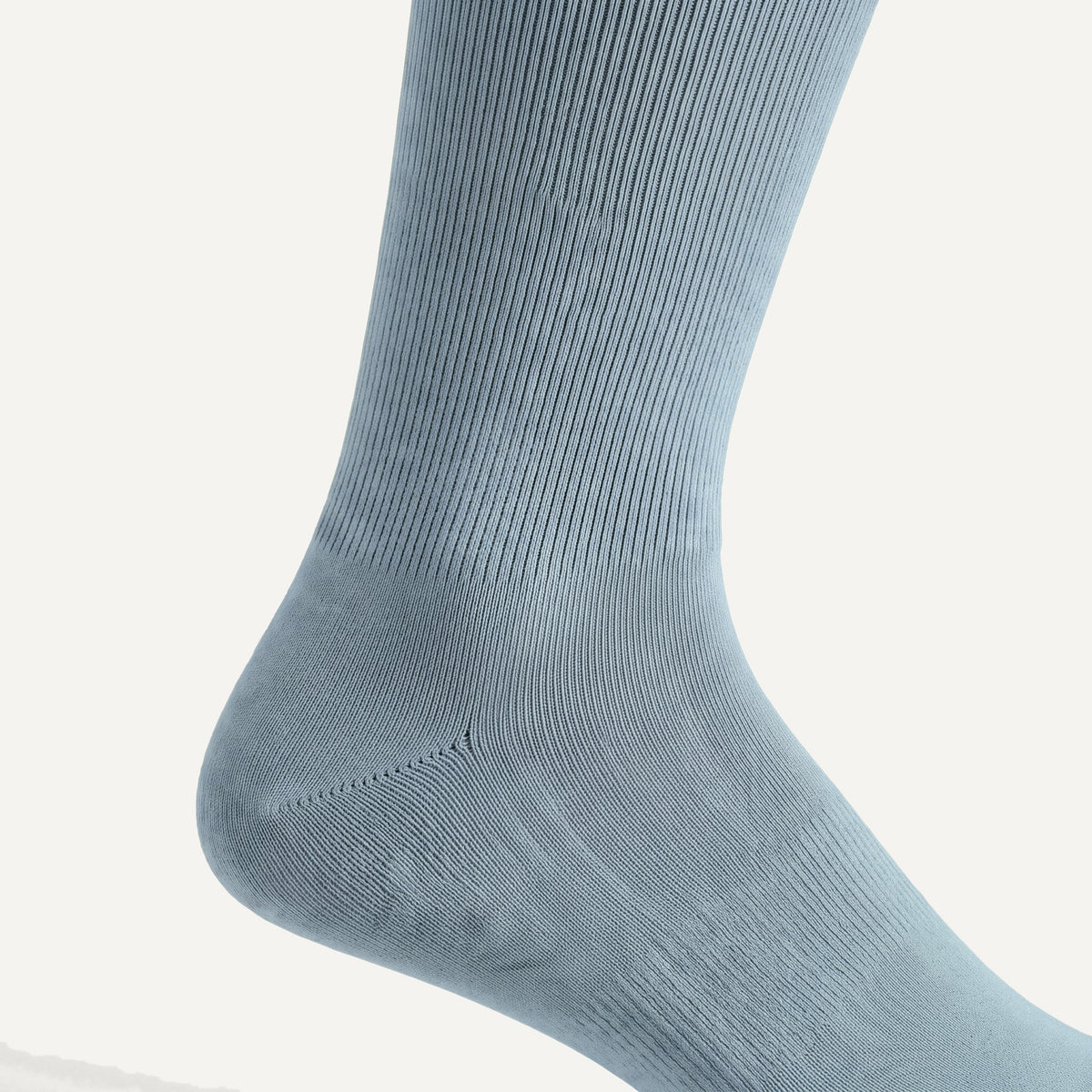 Knee-High Compression Socks in Powder Blue, close-up of the knit