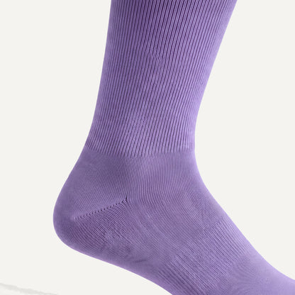Knee-High Compression Socks in Purple, close-up of the knit
