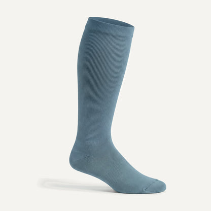 Knee-High Compression Socks in Slate Blue, side view