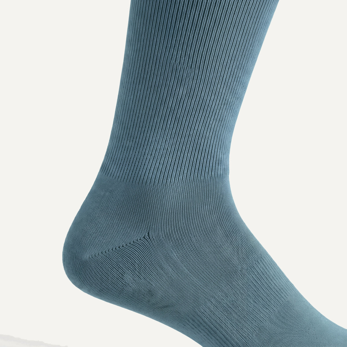 Knee-High Compression Socks in Slate Blue, close-up of the knit