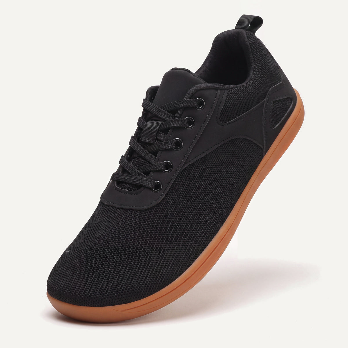 Ogni Vie in Black, standing on the toe, top view of the laces