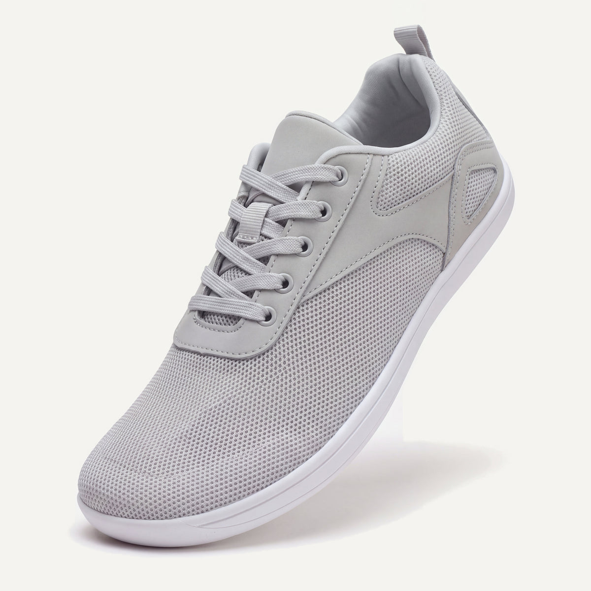 Ogni Vie in Grey, standing on the toe, top view of the laces