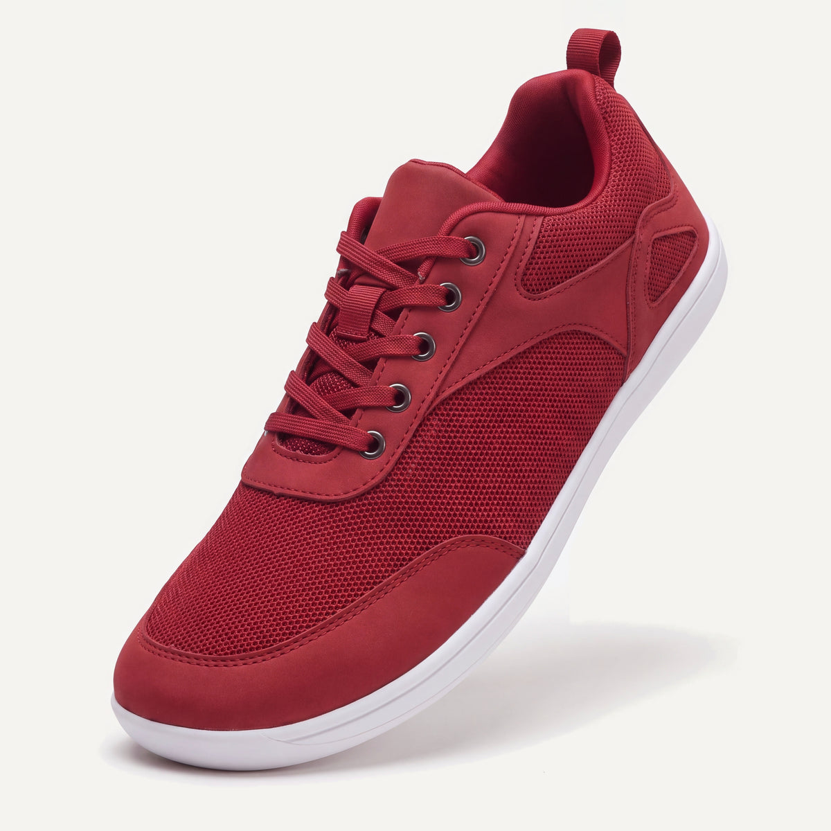 Ogni Vie in Wine Red, standing on the toe, top view of the laces