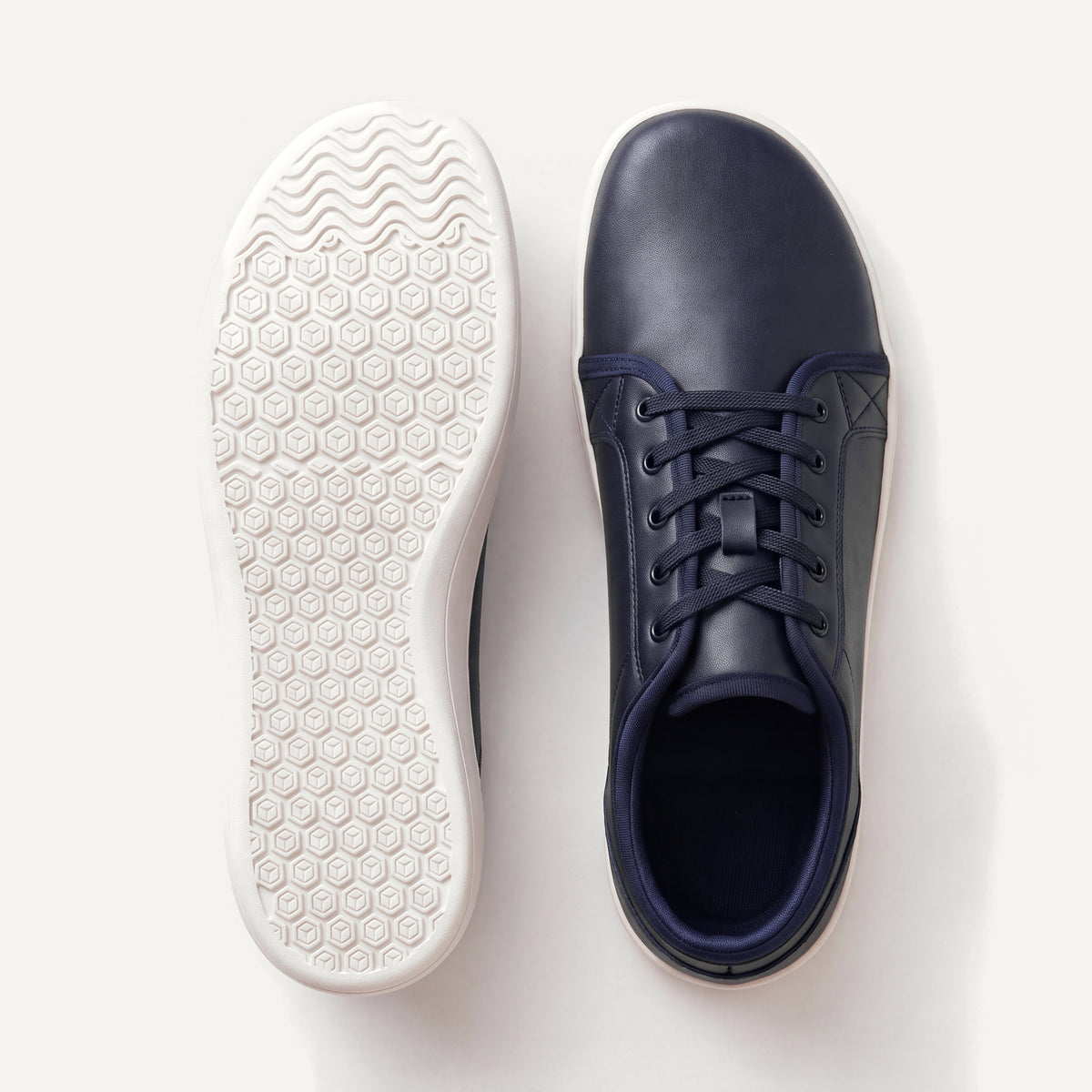 Pelle Vie in Dark Navy, sole and top view